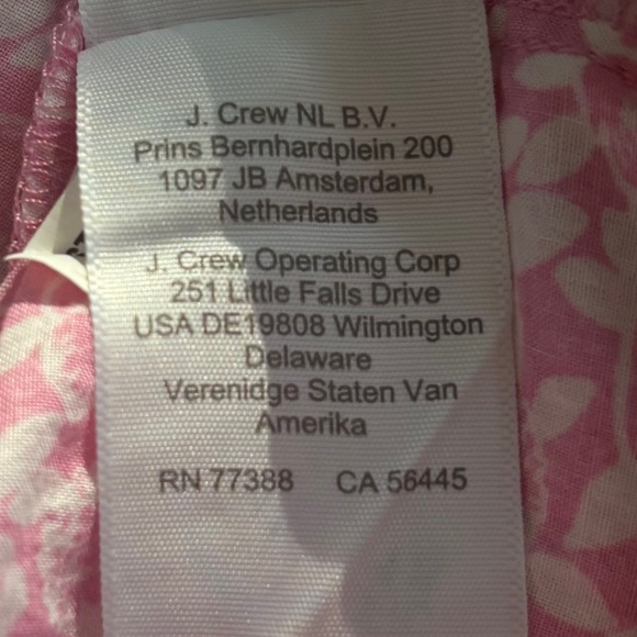 J. Crew | Cotton V-Neck Puff-Sleeve Floral Women Pink/White Blouse Large - Picture 8 of 11